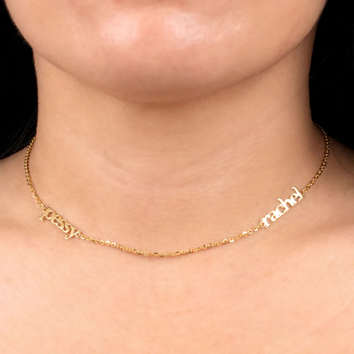 Two Name Lowercase Mini Necklace