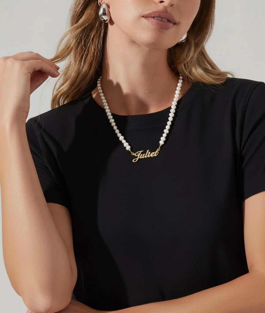 Freshwater Pearl Name Necklace