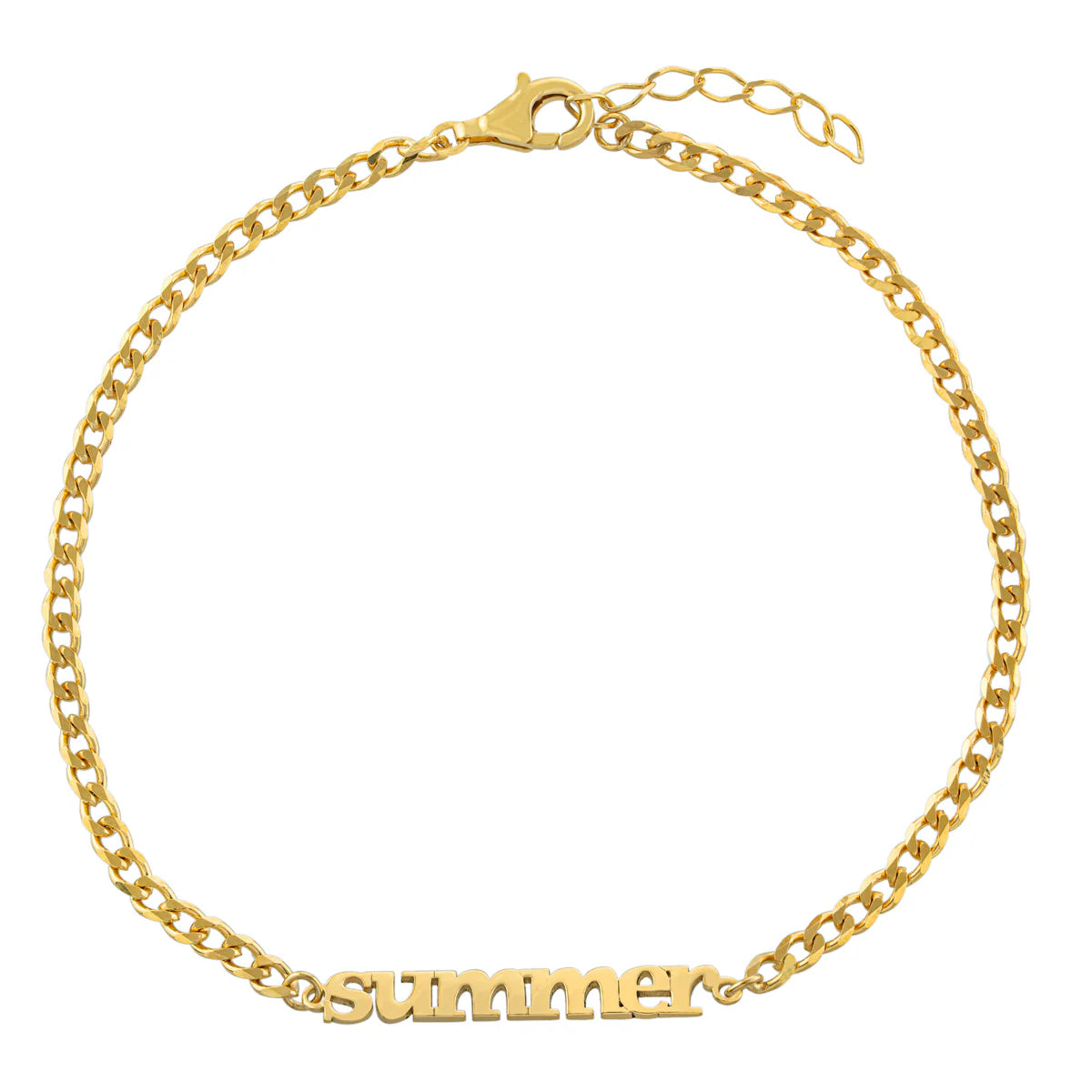 Curbed Chain Name Anklet