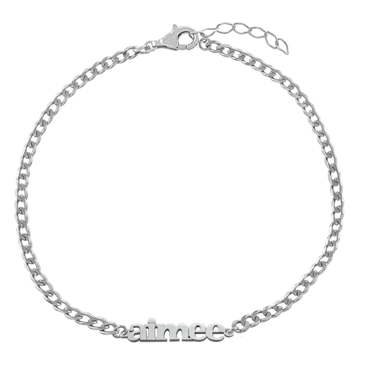 Curbed Chain Name Anklet