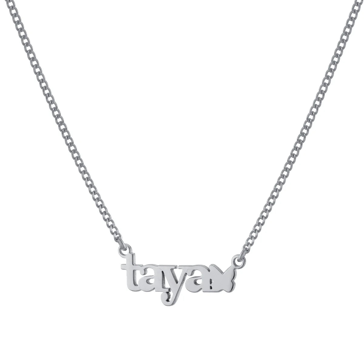 Lowercase Name and Butterfly Necklace