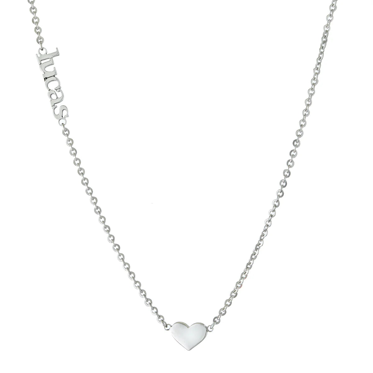 Lowercase Name and Heart Pendant Necklace