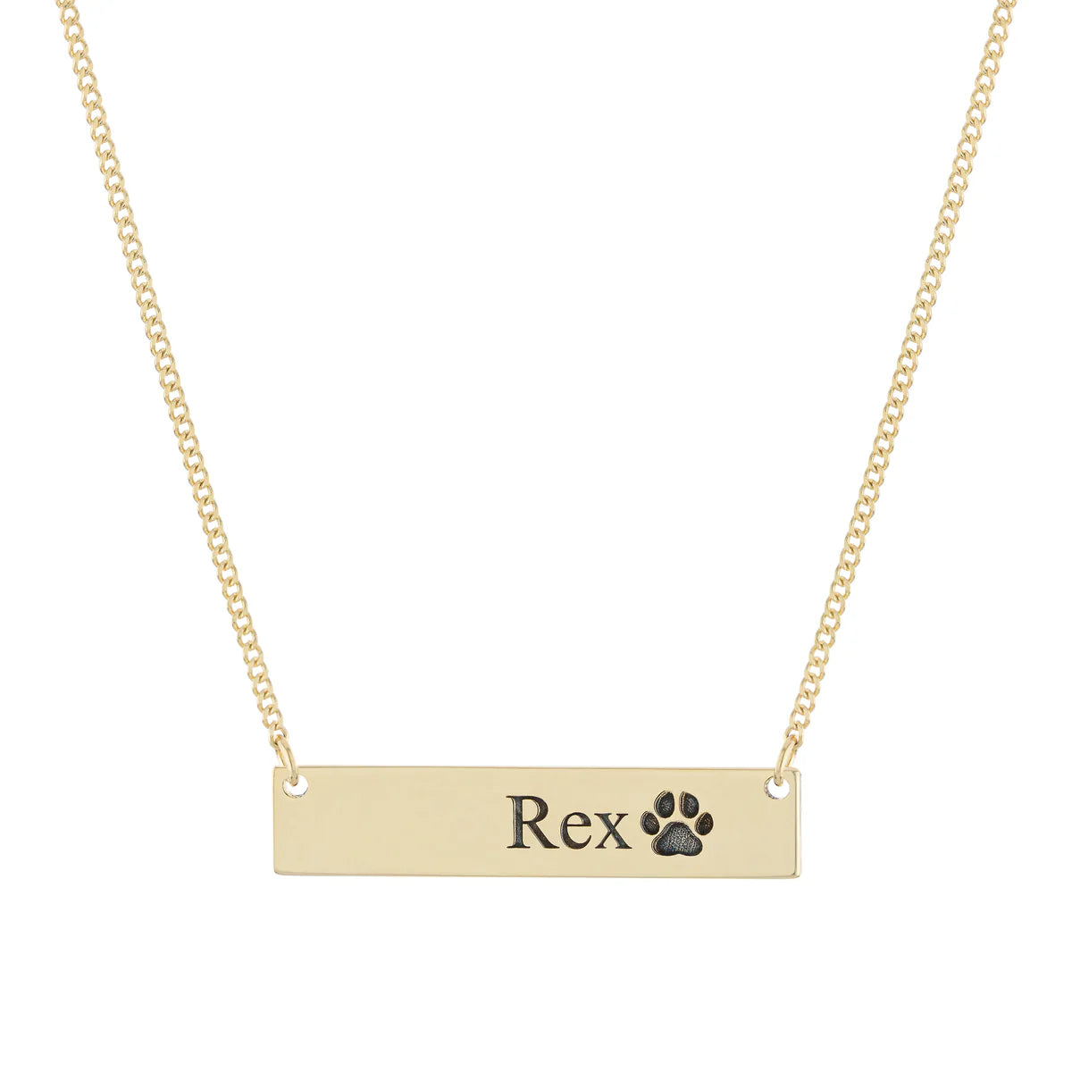 Name Paw Bar Necklace
