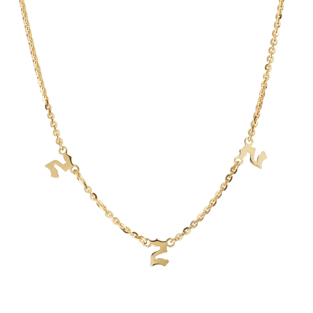 Three Gothic Numbers Necklace