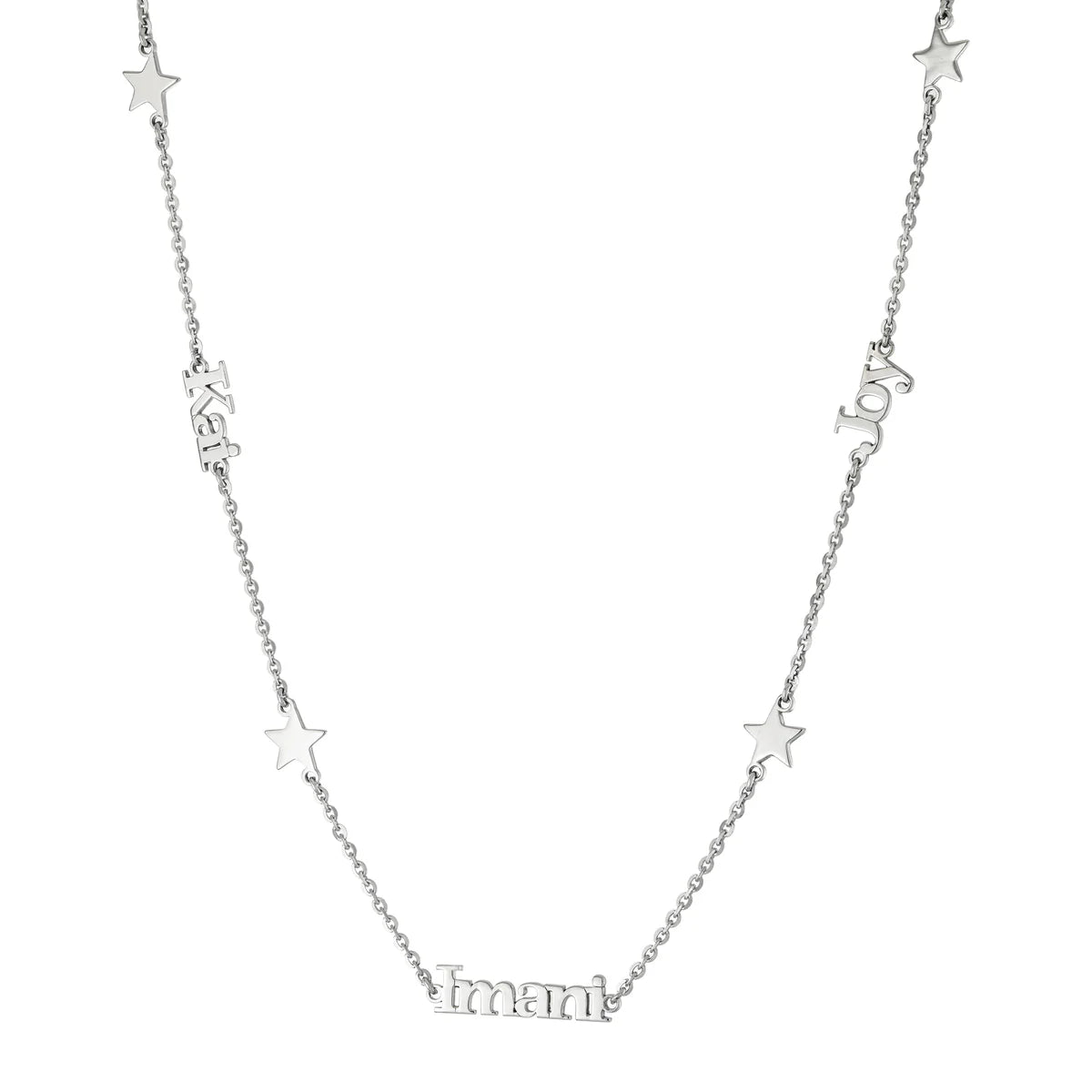 Three Names and Stars Necklace