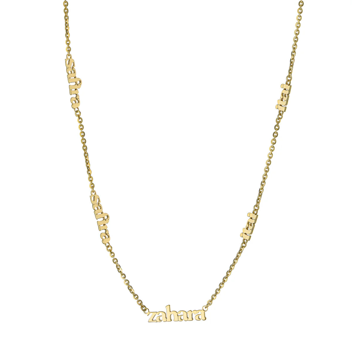Five Name Lowercase Font Necklace