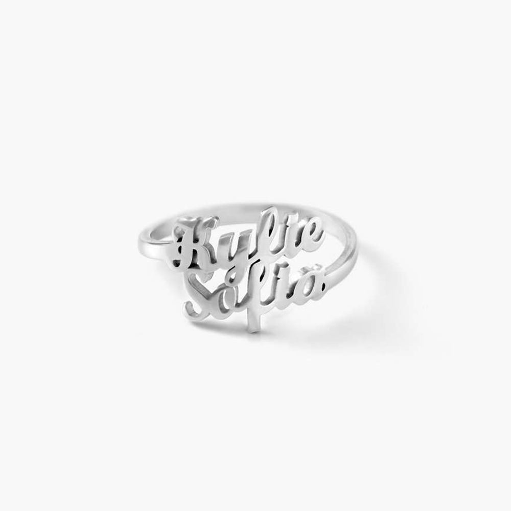 Double Name Script Ring