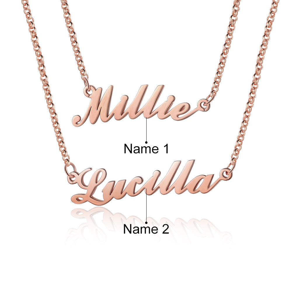 Double Personalized Name Necklace
