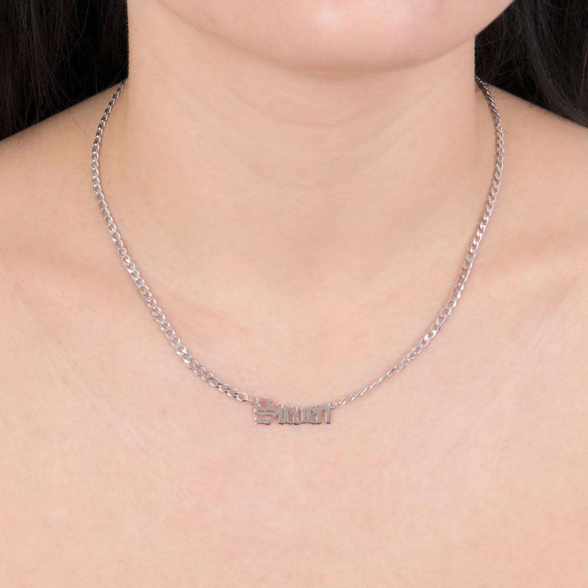 Gothic Nameplate Necklace