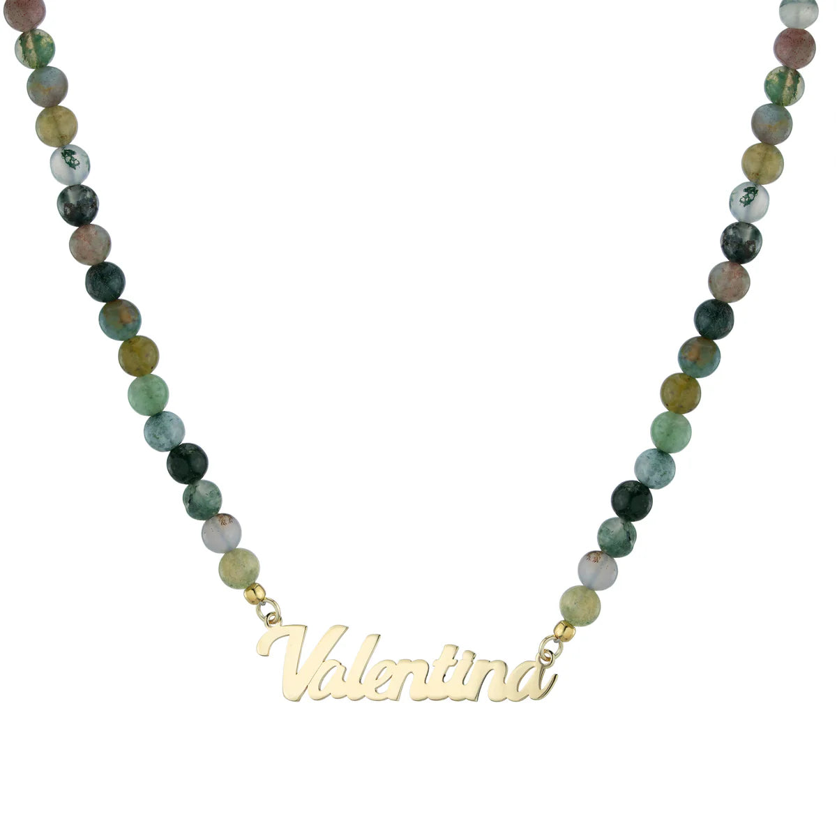 Agate Nameplate Necklace