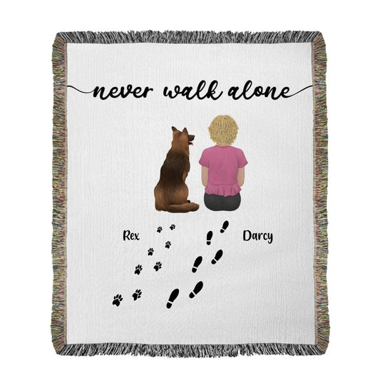 Dog and Owner Heirloom Woven Blanket
