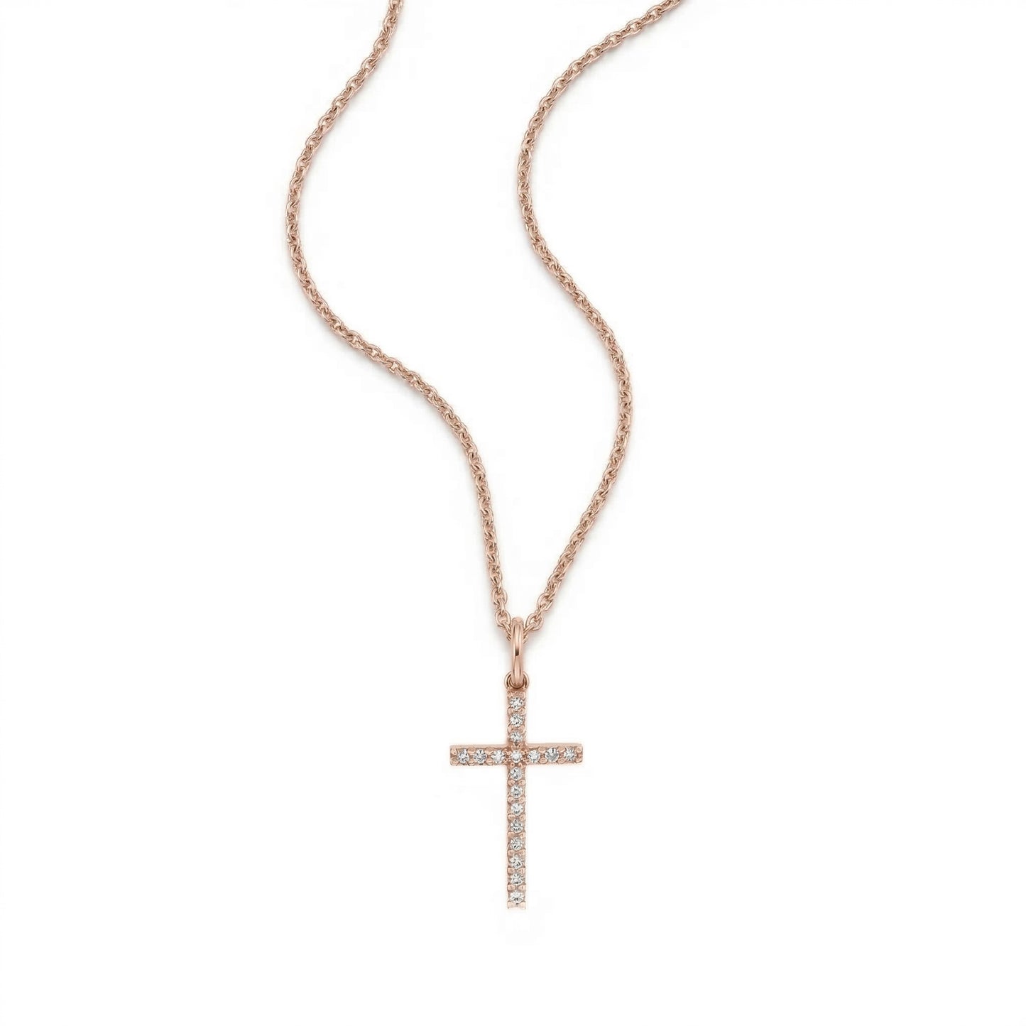 Diamond and Gold Cross Necklace