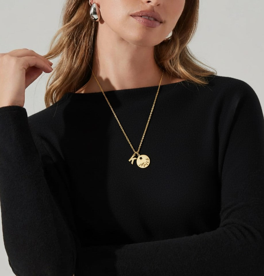Initial and Zodiac Pendant