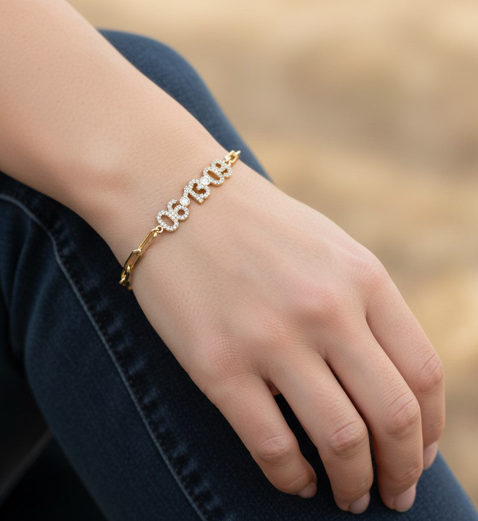 Paper Clip Date Bracelet