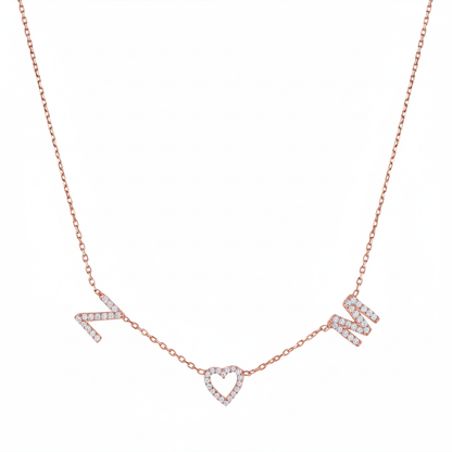 Pave Initial Heart Necklace