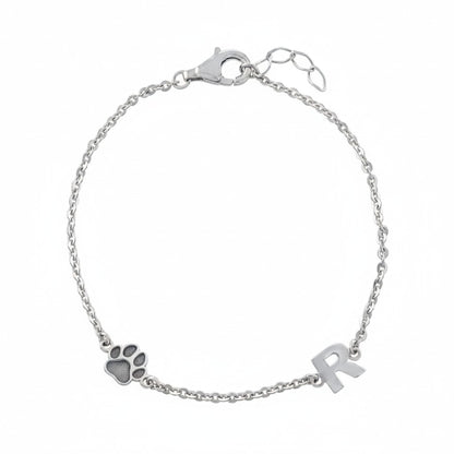 Paw and Initial Bracelet