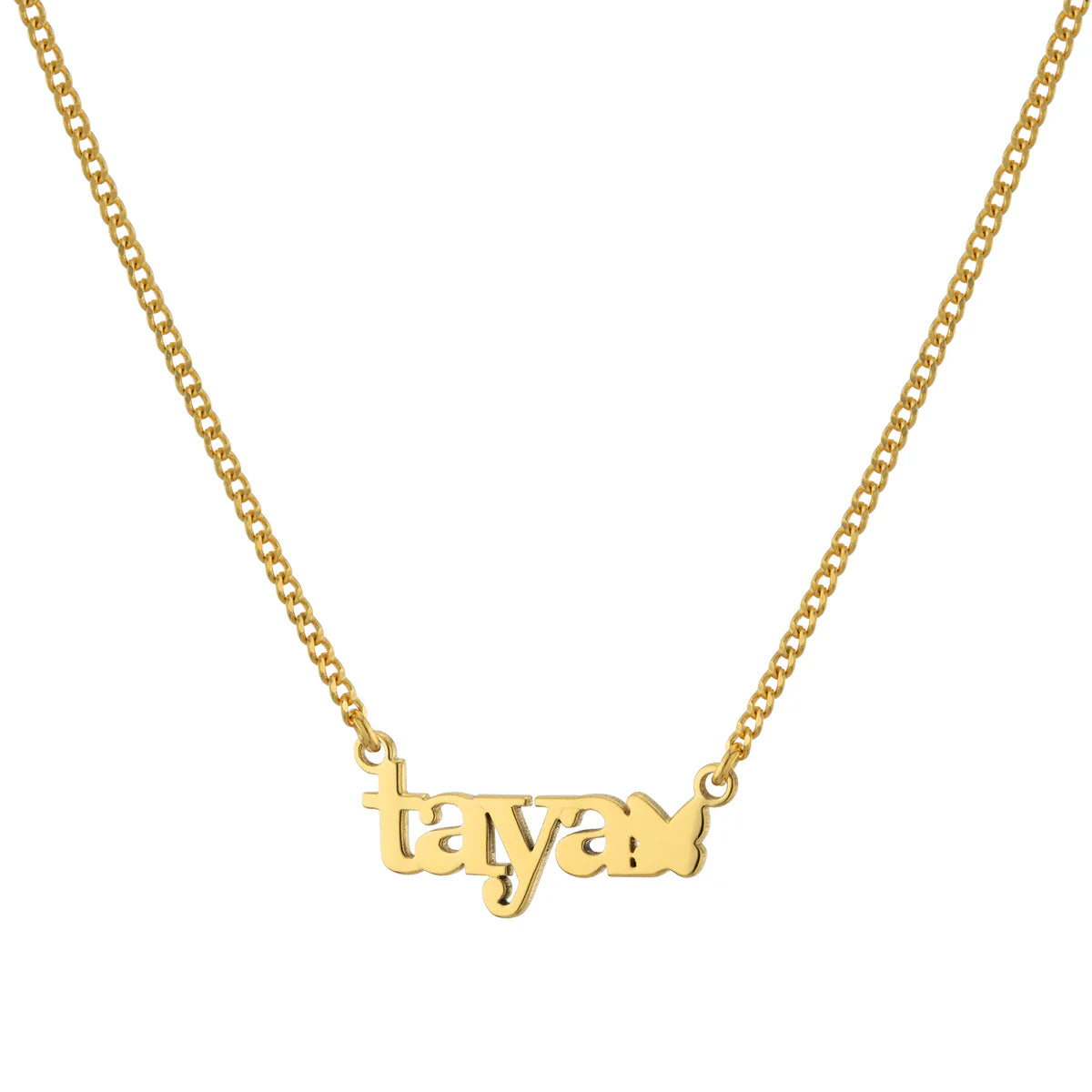 Lowercase Name and Butterfly Necklace