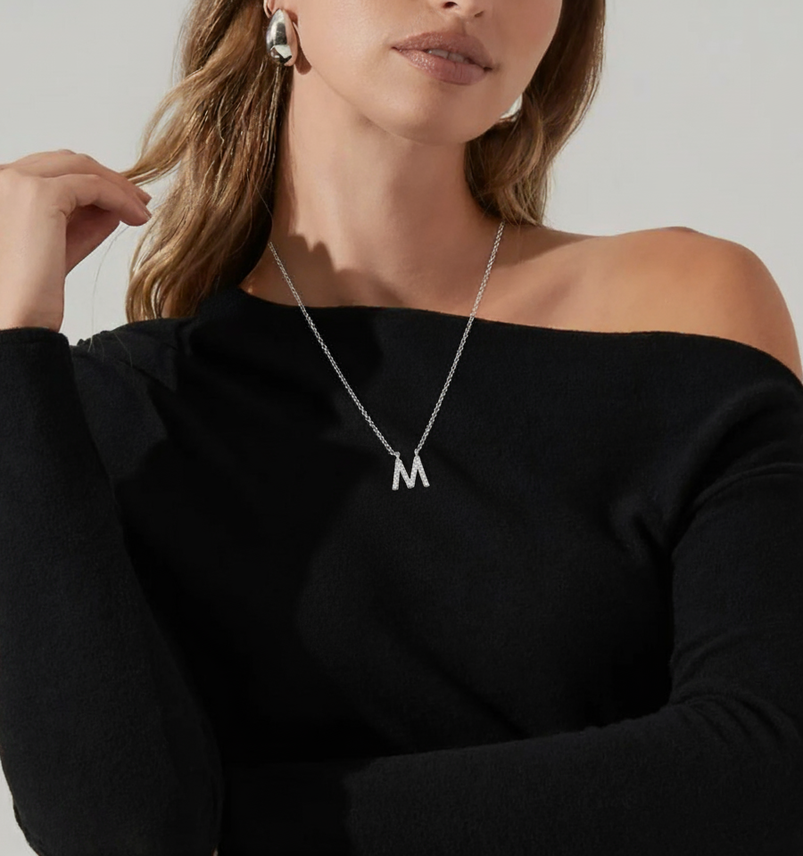 Pave Initial Necklace