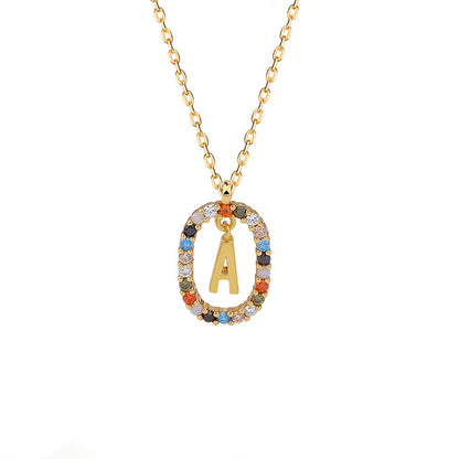 Rainbow Halo Initial Necklace