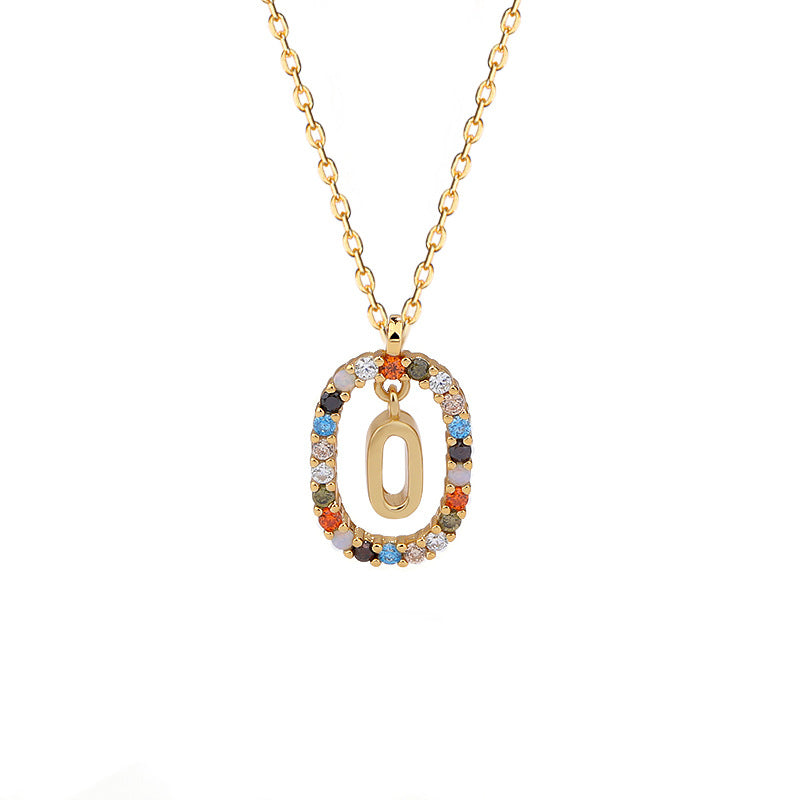 Rainbow Halo Initial Necklace