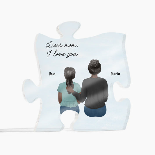 Mother and Child Acrylic Puzzle Plaque